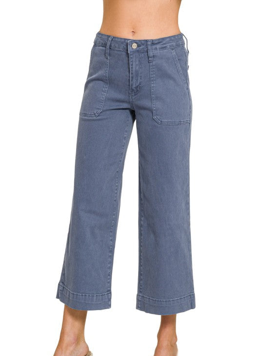 Zenana Lampasas Mineral Navy Jeans
