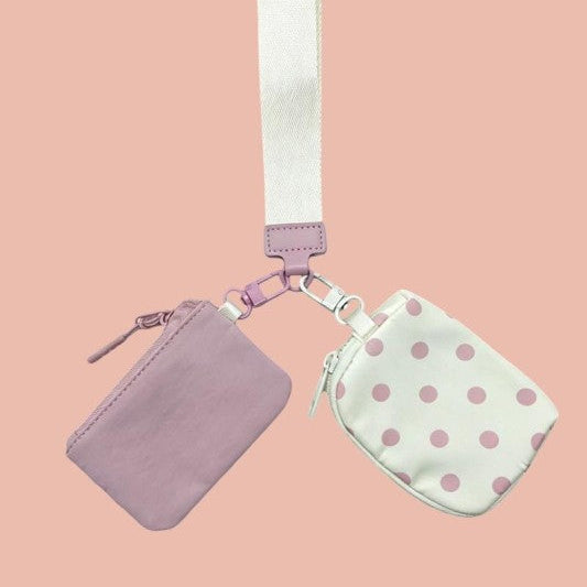 Double Coin Pouch Polka Dot Wristlet