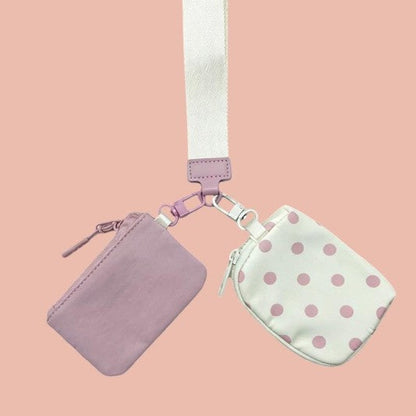 Double Coin Pouch Polka Dot Wristlet