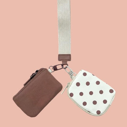 Double Coin Pouch Polka Dot Wristlet