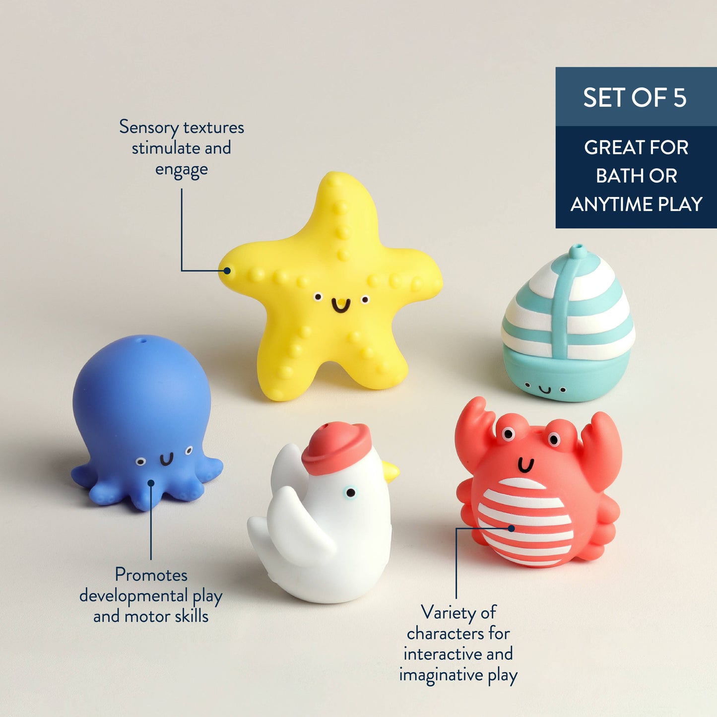 Itzy Ritzy Nautical Itzy Bitzy Puppets™ - Bath + Storytelling Toys