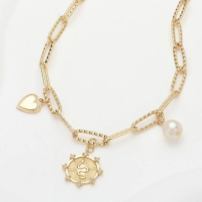 Virginia Snake Token Charm Necklace