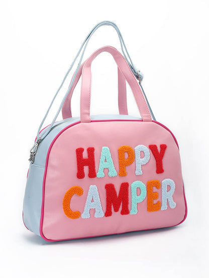 Happy Camper Embroidery Duffel Bag