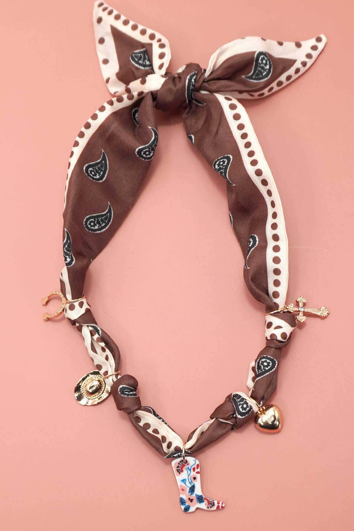 Jolene Scarf Western Charm Brown Necklace