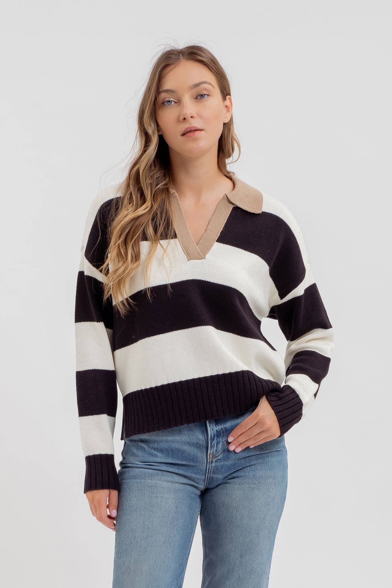 Hidalgo Collared Stripe Sweater