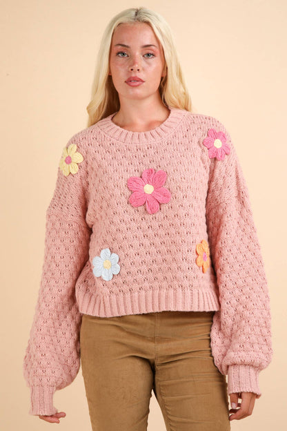 Addison Flower Applique Sweater