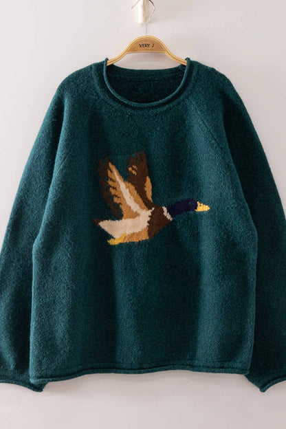 Flying Mallard Duck Sweater