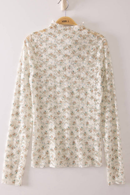 Gloria Floral Lace Long Sleeve Top