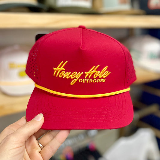 Mens Honey Hole Maroon Performance Rope Hat
