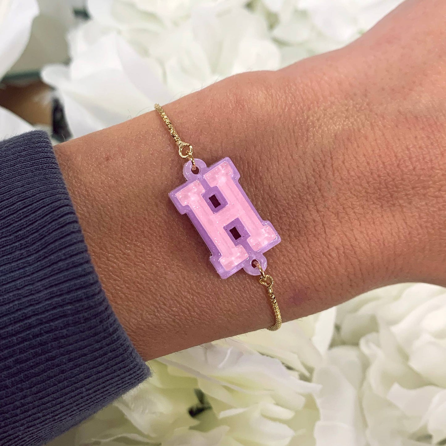 Varsity Letter Charm Bracelet