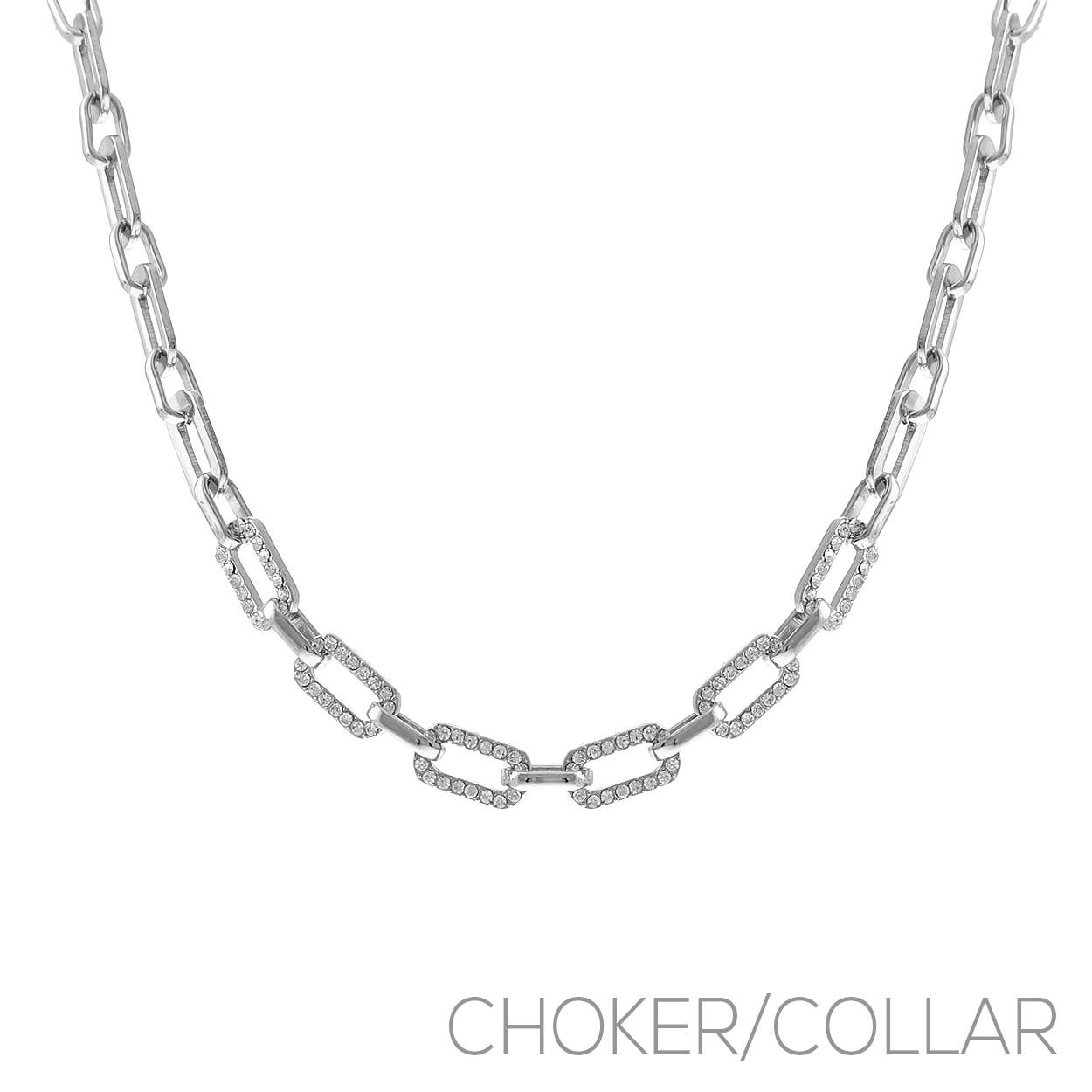 Solaris Crystal Chain Choker Necklace