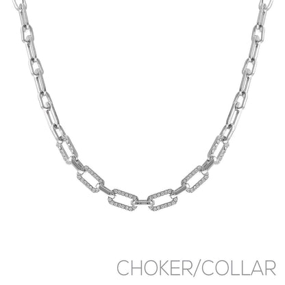 Solaris Crystal Chain Choker Necklace