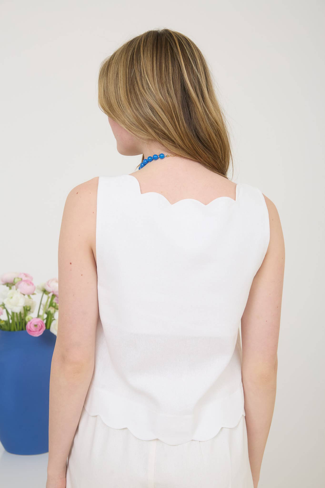 Odette Square Neck Scallop Top