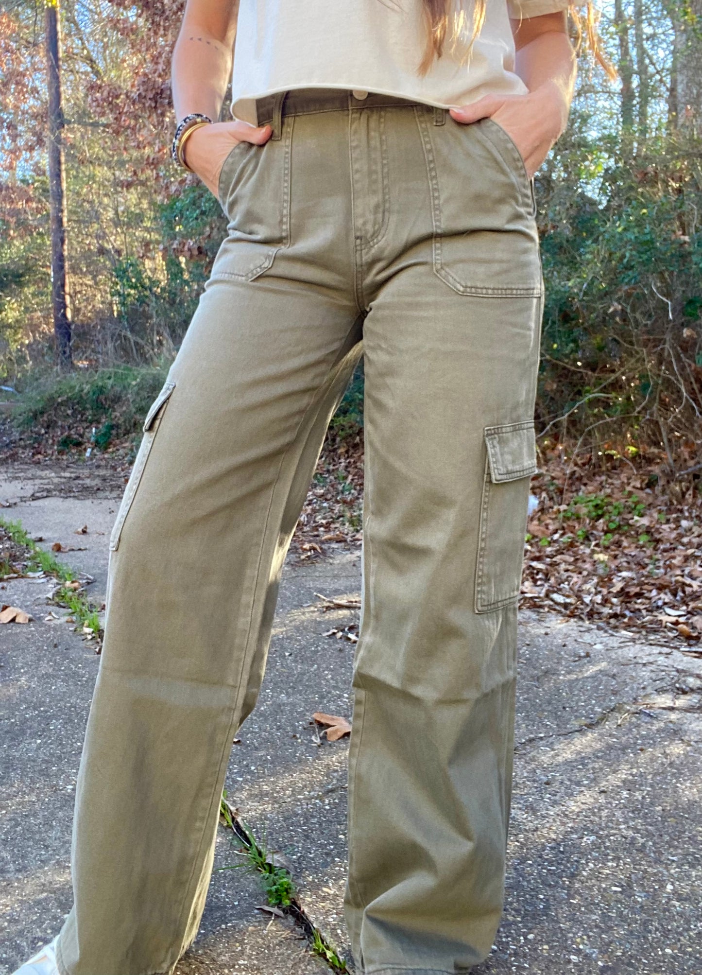 **SALE!** Olivia Vervet Wide Leg Cargo Pants