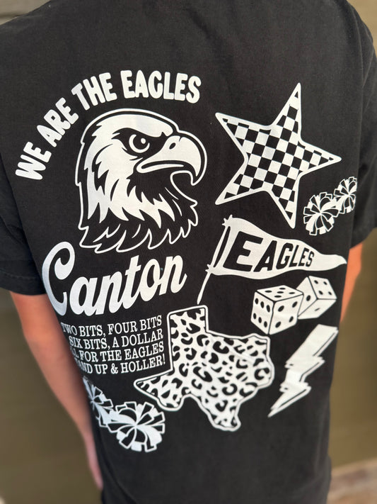 Mascot Collage Canton Eagles BLACK Tee