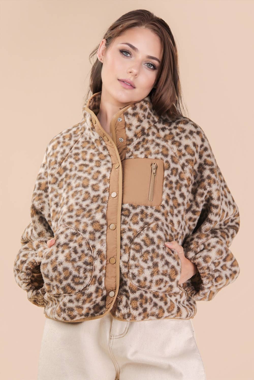 Danica Leopard Sherpa Jacket
