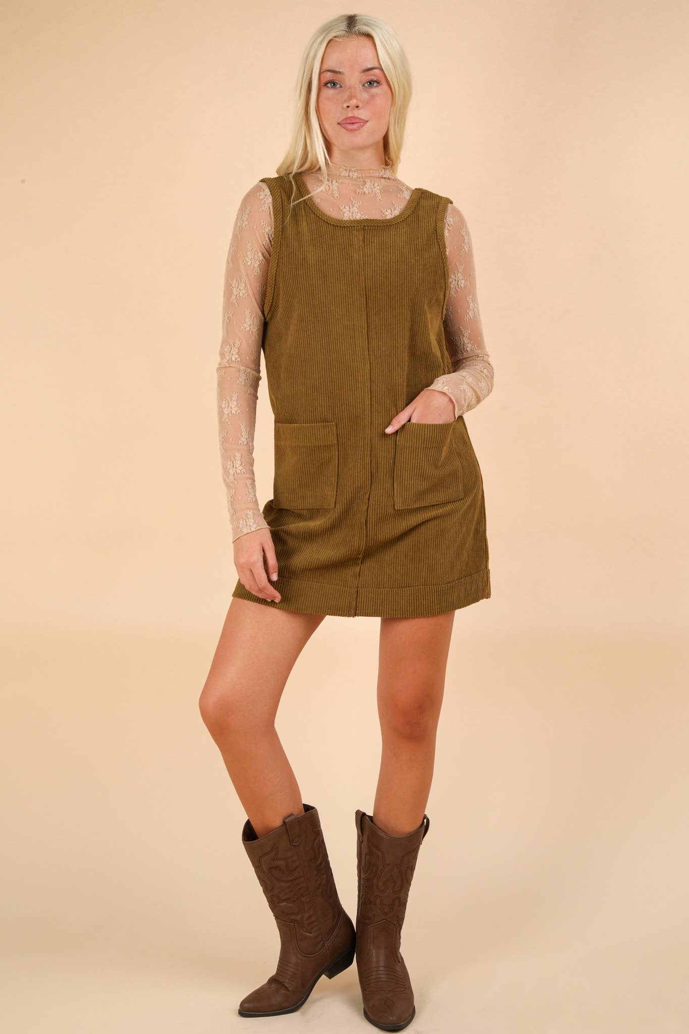 Montrouge Corduroy Backless Dress