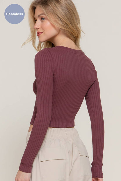 Keene Quarterzip Ribbed Crop Top
