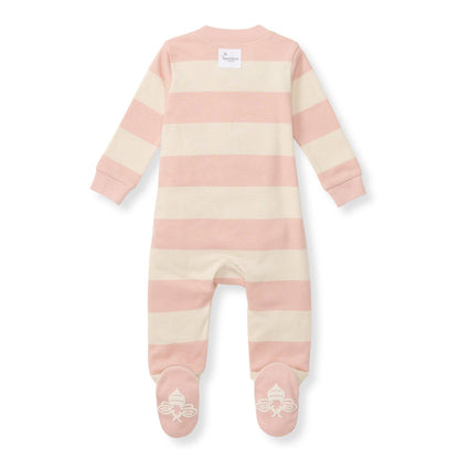 Burt's Bees Girls Rugby Stripe Organic Cotton Sleeper