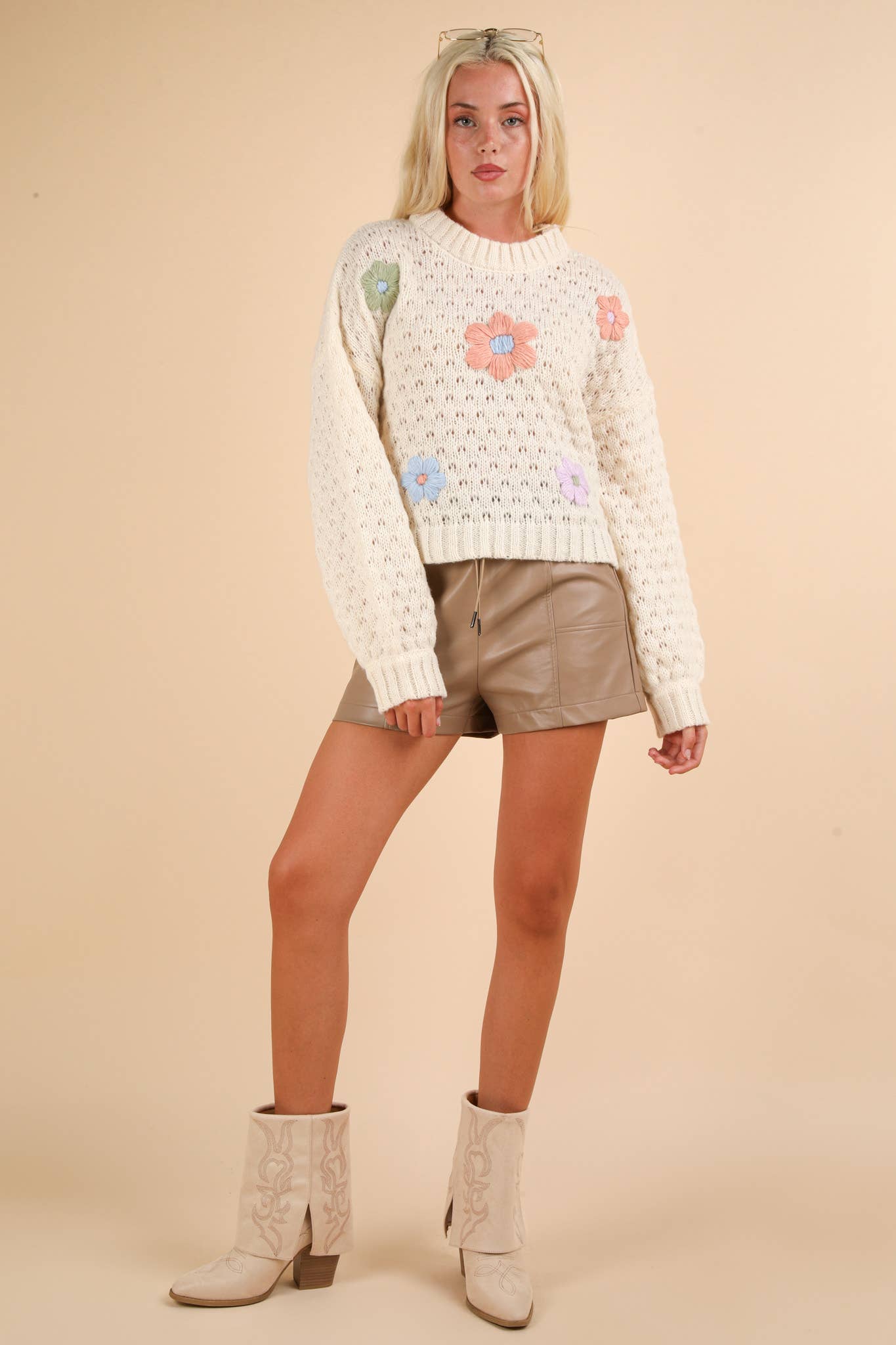 Addison Flower Applique Sweater