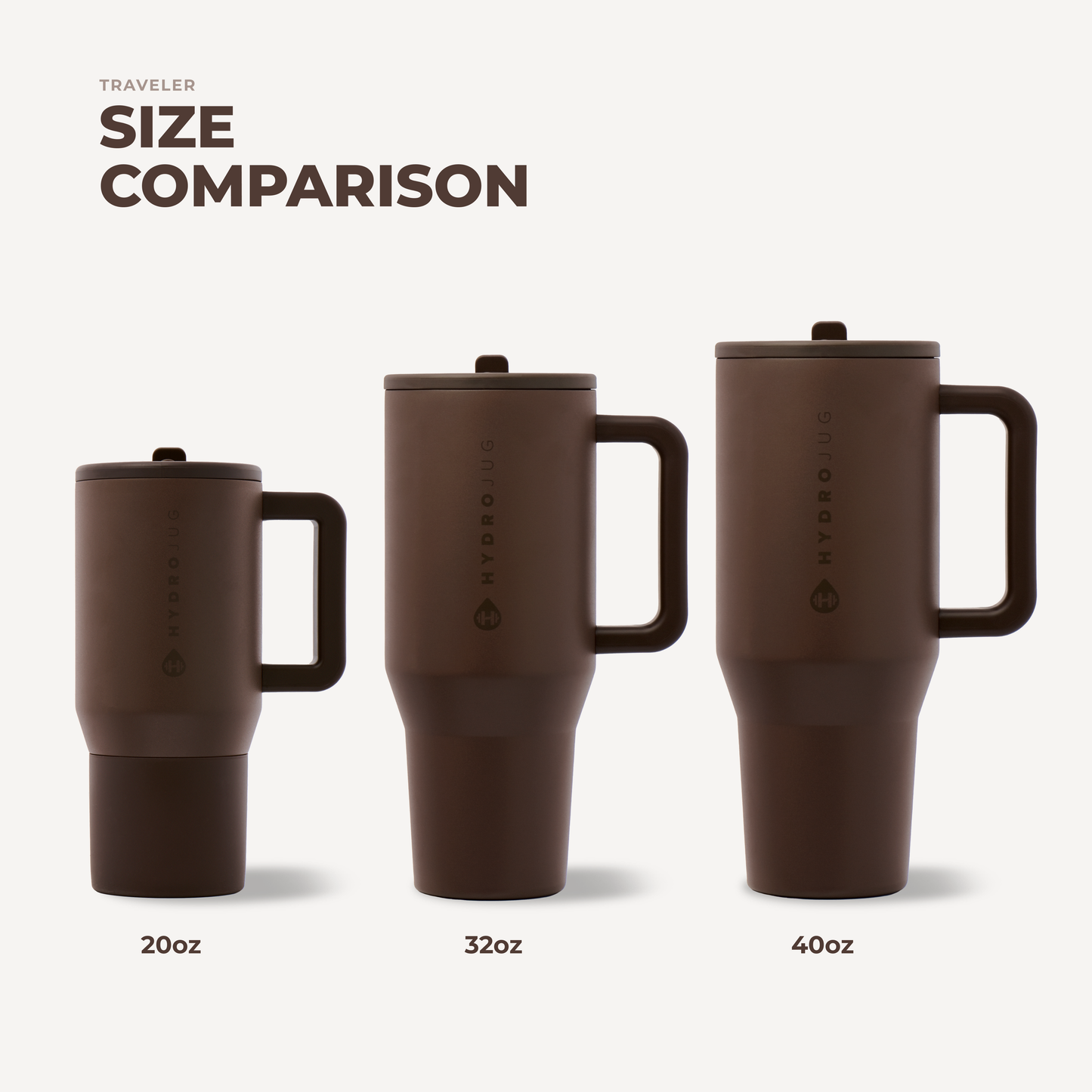 HydroJug Chestnut Brown Water Bottle