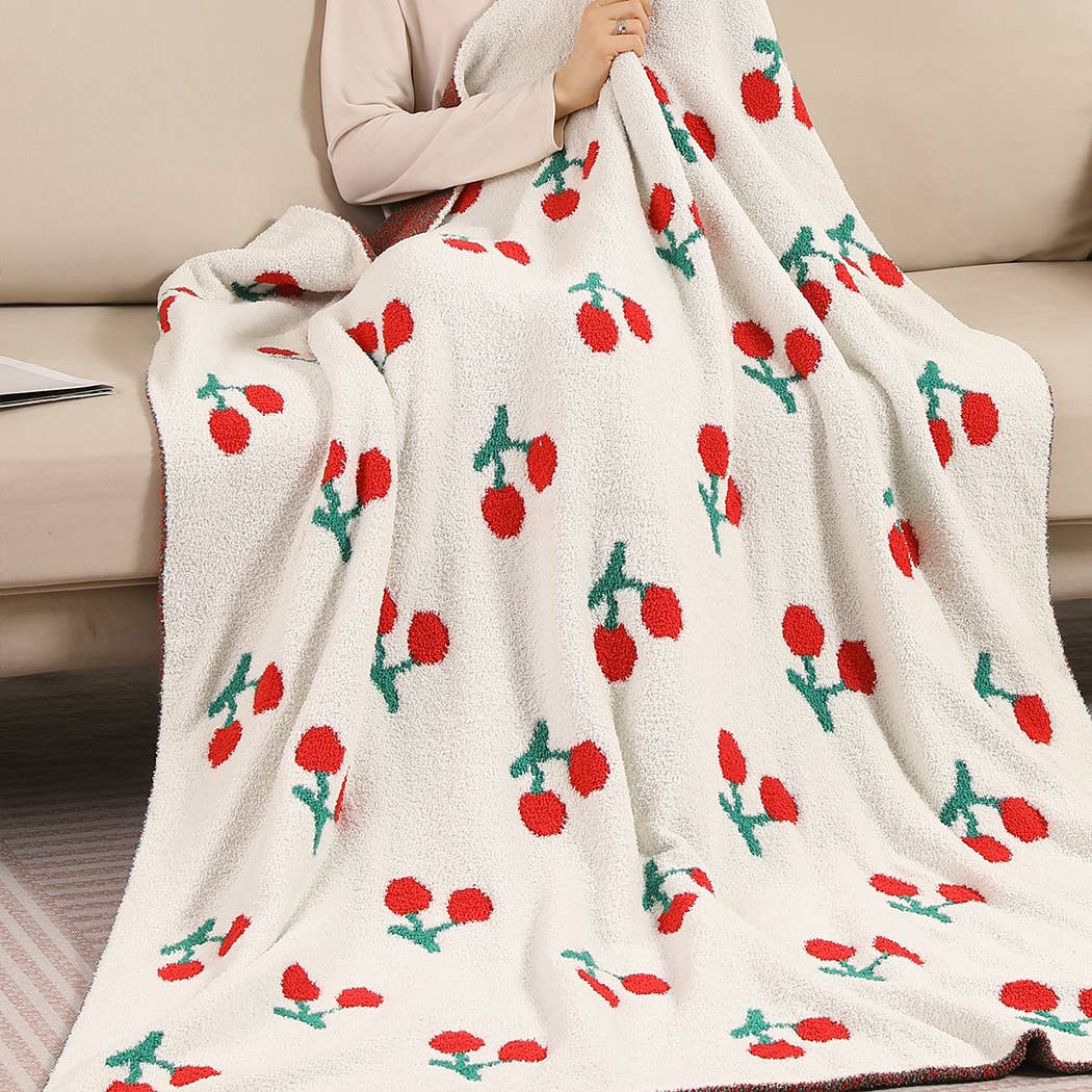 Cherry Microfiber Throw Blanket