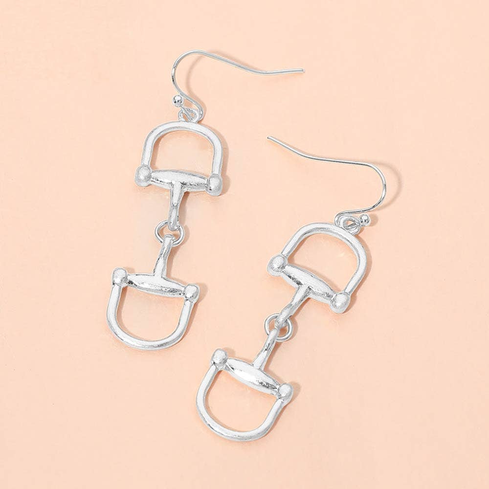 McRae Matte Full Horsebit Drop Earrings