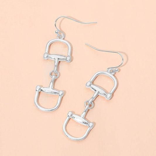 McRae Matte Full Horsebit Drop Earrings