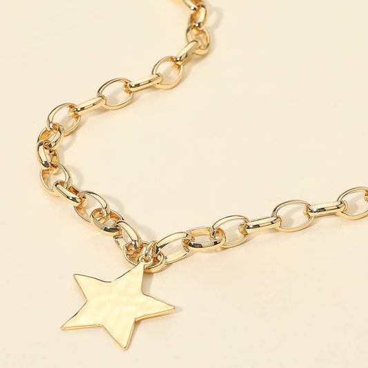 McRae Hammered Star Chain Necklace