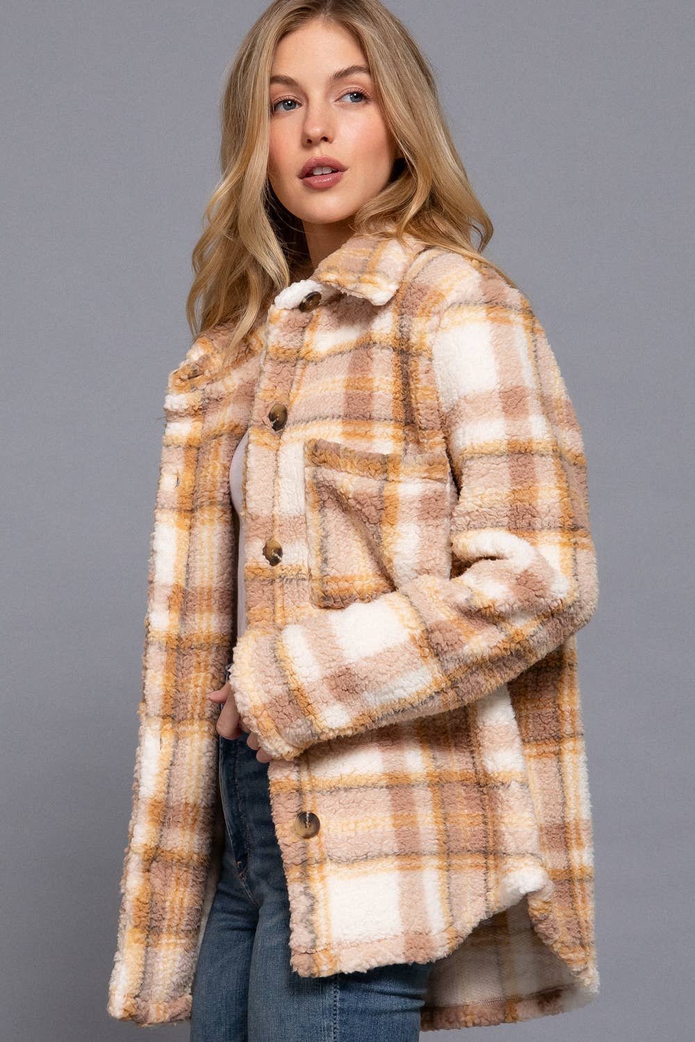 Plaid Sherpa Jacket