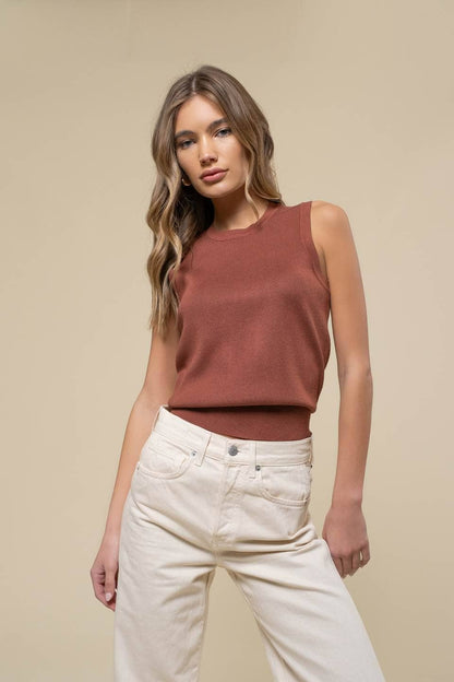 Chester Sleeveless Crew Neck Top