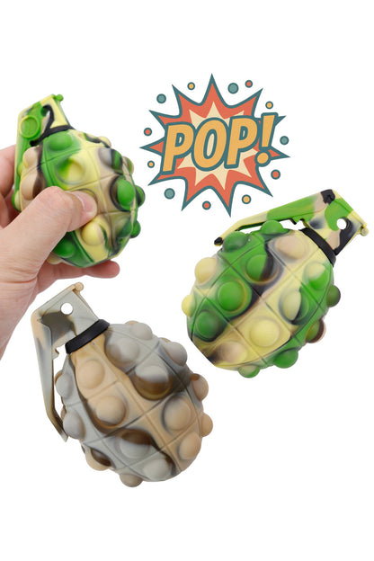 Squishy Grenade Camouflage Pop-It Toy