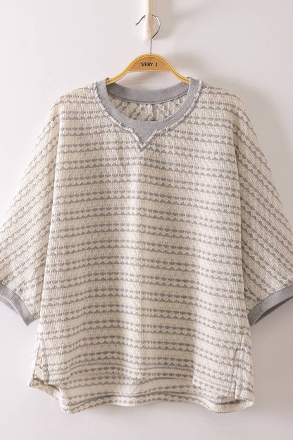 Finley Oversized Striped Open Knit Tee
