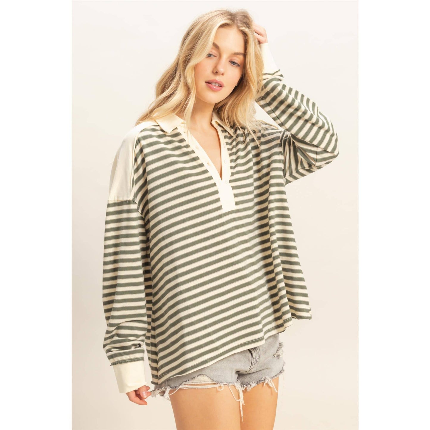 Maren Striped Oversized Top