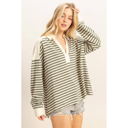 Maren Striped Oversized Top