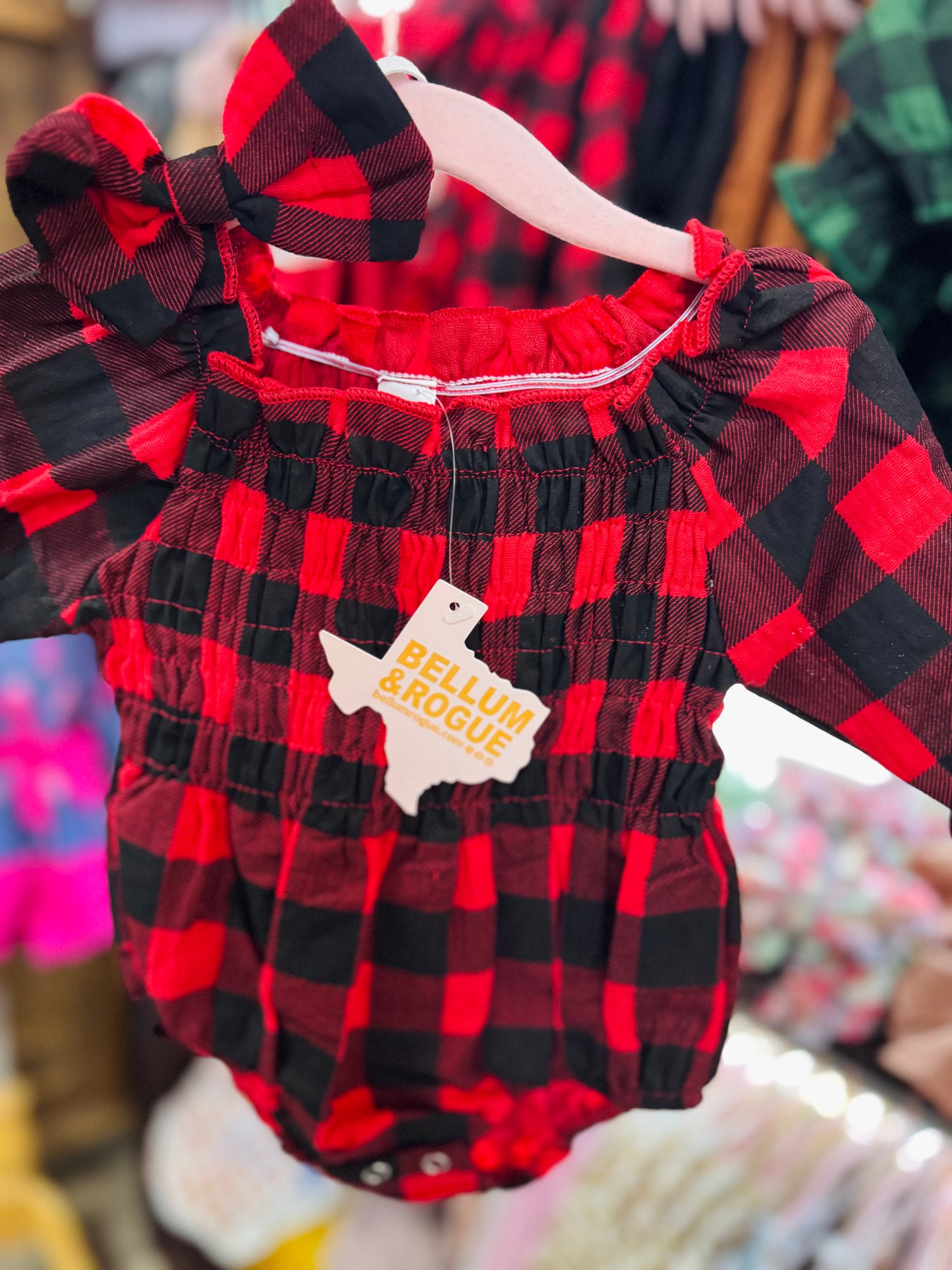 Baby Girls Buffalo Plaid Red Romper