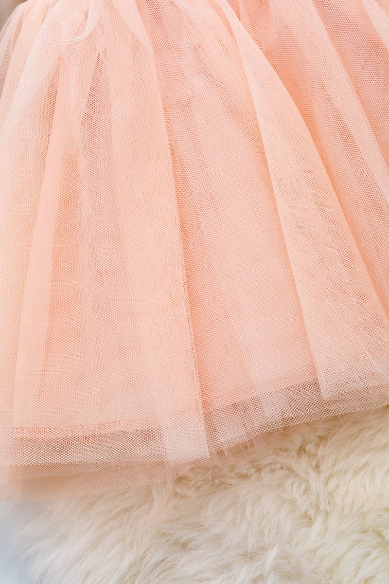 Girls Rose Gold Sequin Tulle Dress