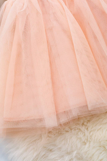 Girls Rose Gold Sequin Tulle Dress