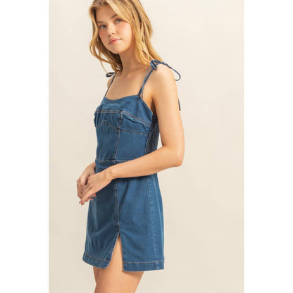 Wisteria Denim Medium-Wash Romper