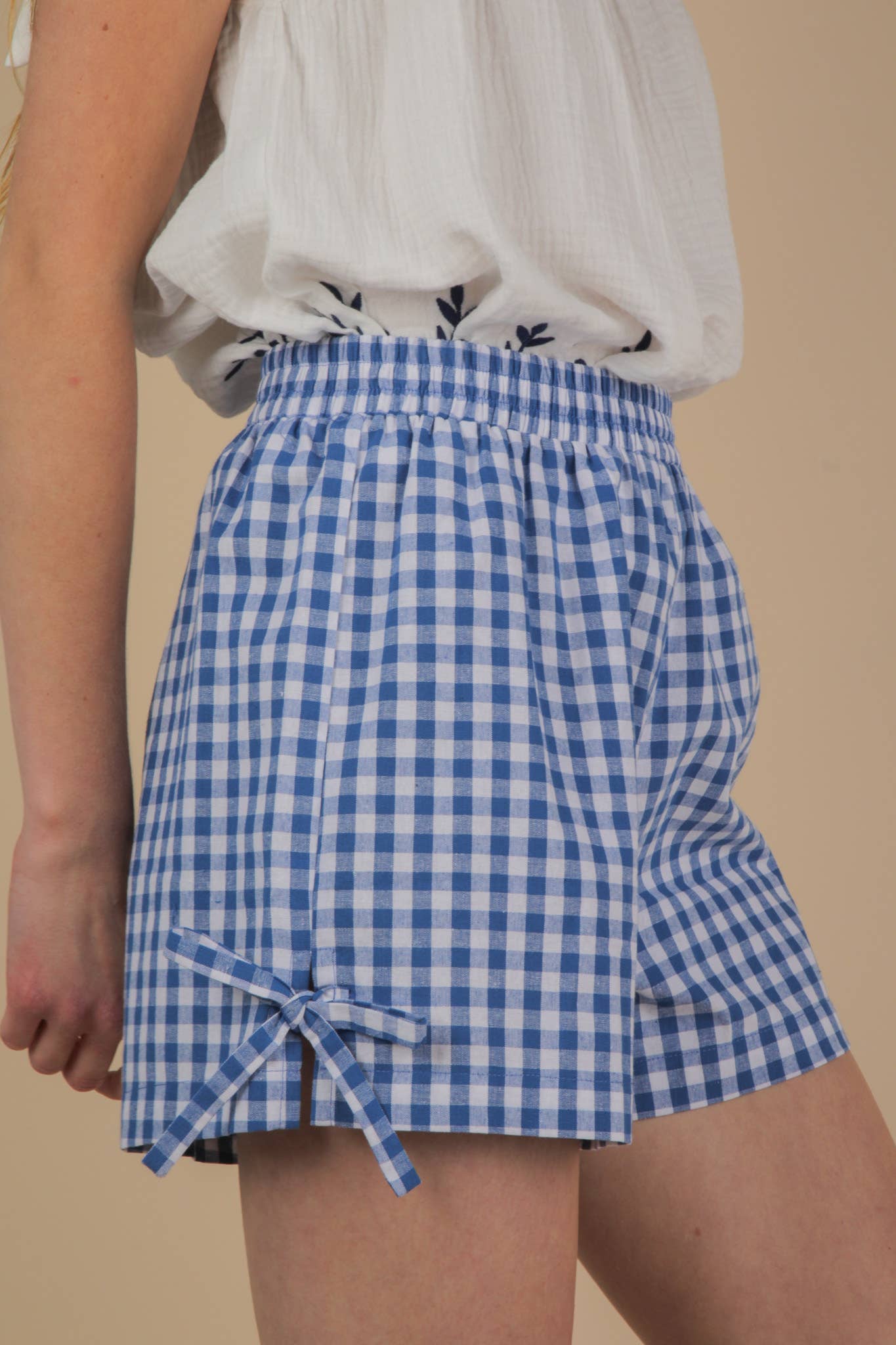 Frankie Side Bow Gingham Boxer Shorts