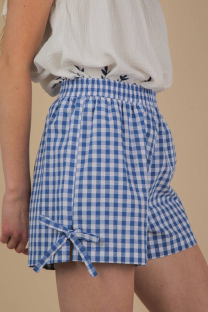 Frankie Side Bow Gingham Boxer Shorts