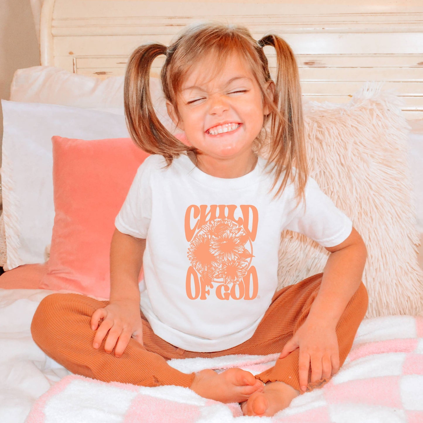 Girls Child Of God Flowers Tee