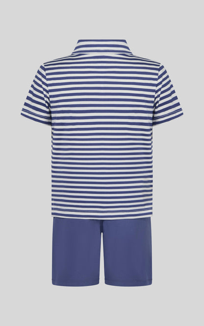 Boys Navy Polo Performance Short Set