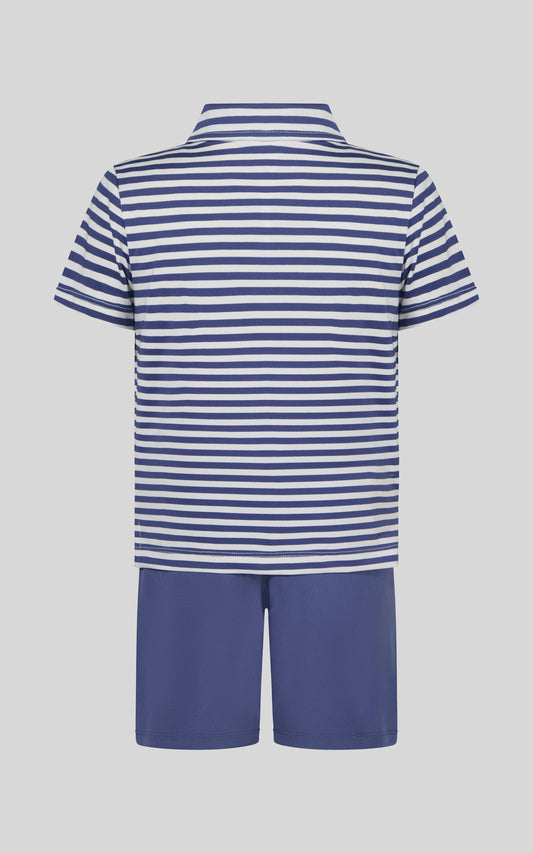 Boys Navy Polo Performance Short Set
