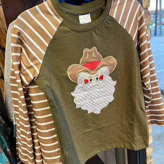 Boys Cowboy Santa Raglan