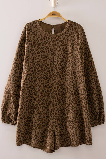Ciara Leopard Longsleeve Romper