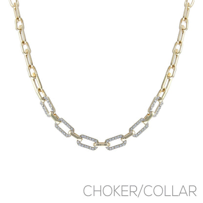 Solaris Crystal Chain Choker Necklace