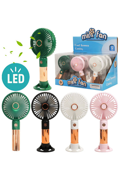 Rose Gold Metallic Handheld Tabletop Electric Fan
