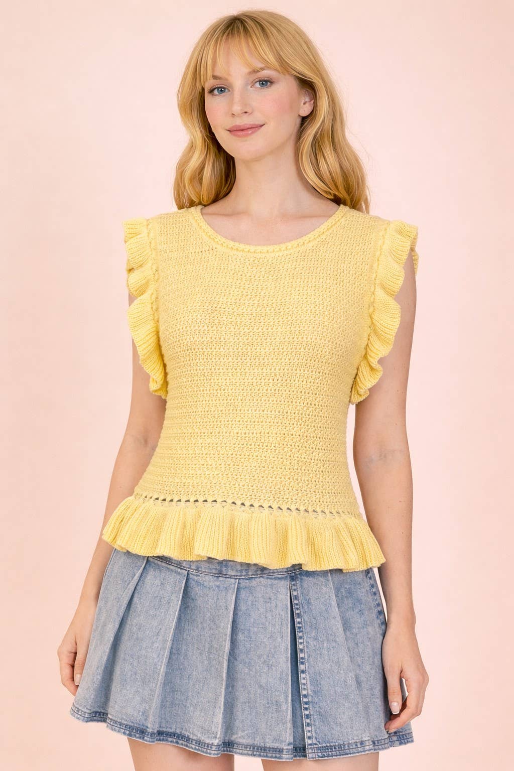 Harriett Knit Ruffle Blouse