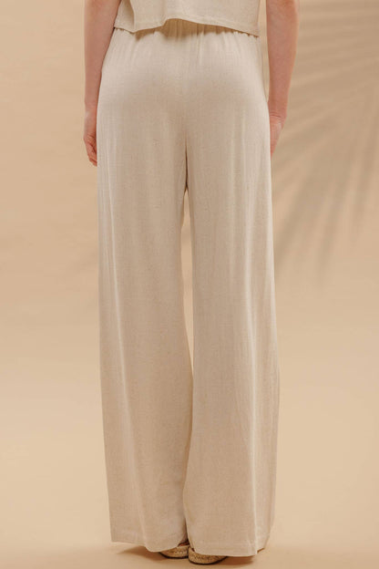 Pierson Pleated Wide Leg Linen Pants